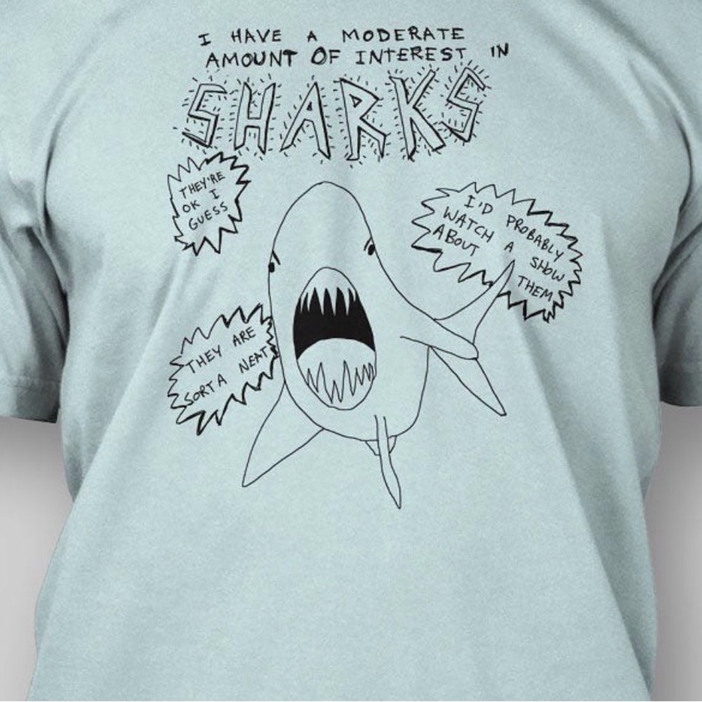 Jacy Catlin Graphic Shark Tee in Light Blue